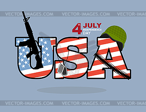 Independence Day 4th of July. Automatic and soldier - vector EPS clipart