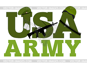 United States Army. Military text logo. American - vector image