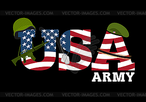 United States Army. Military equipment of America. - vector clipart