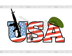 US Army emblem. Flag of United States. Military - vector clip art