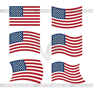 Flag of USA. Set of flags of America in various - vector image