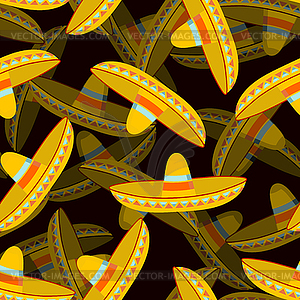 Sombrero pattern 3D. Mexican hat ornament. - vector clipart