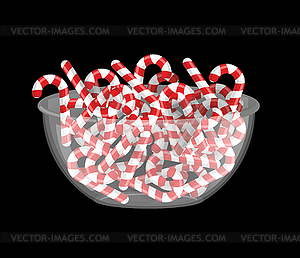 Mint Рождество конфеты в миску. Мятный палочка - векторная графика