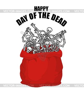 Day of Dead. Skeletons in sack. Skull in bag. Logo - vector clipart / vector image