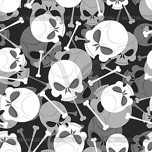 Skull and Bones 3D pattern. Skeleton ornament. Deat - vector clip art