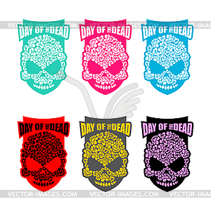 Skull of flowers for Day of Dead. Skeleton head - vector image