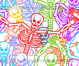 Day of Dead seamless pattern. Multicolored - vector clip art