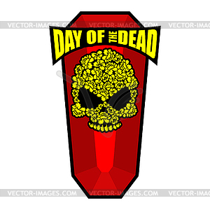 Skull of flowers for Day of Dead. Skeleton head - vector clipart / vector image