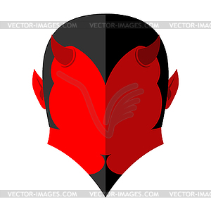 Red Devil icon. Demon sign flat style. Heck with - vector image