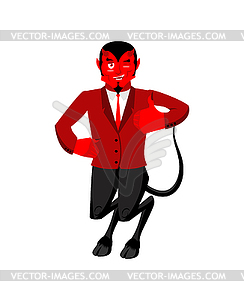 Devil shows well. Sign all right. Thumbs up. Hand - vector clipart