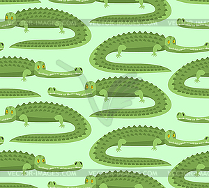 Crocodile seamless pattern. Good caiman ornament. - vector clip art