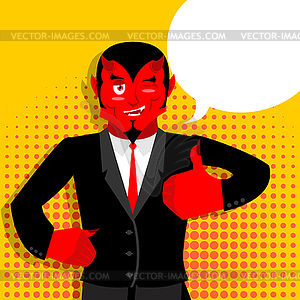 Satan hands shows thumbs up. Sign all right. Hand - vector clipart