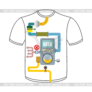 Digestive tract of beer lover. larynx, alcohol tank - vector clip art