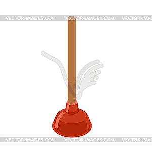 Toilet Plunger isometrics. Rubber plunger red cup - vector image