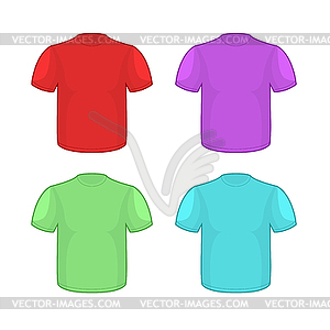 Colorful t-shirts set. Clothing pattern for - vector clipart