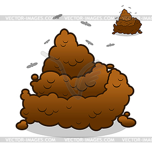 Shit and flies. Poop. Pile of Crap. Turd iso - vector EPS clipart