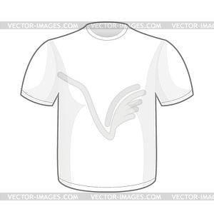 White T-shirt for your design. Pure empty clothes - vector clipart