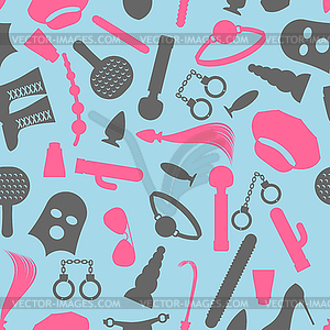 BDSM seamless pattern. Accessories sadist - vector clip art