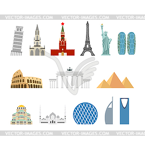 Landmark travel set. Architectural monuments. - vector clip art