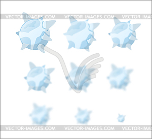 Ice planet. Blue cold planet . Set planet with - vector clipart