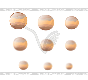 Jupiter. Planet Jupiter . Set planet Jupiter with - color vector clipart