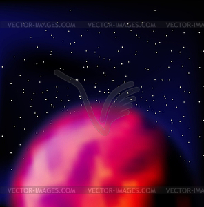 Planet Mars. Red Planet Mars. Mars in black space. - vector clip art