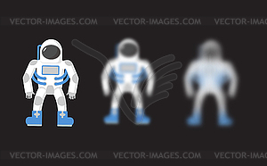Astronaut. Space traveler. Astronaut with varying - vector clipart