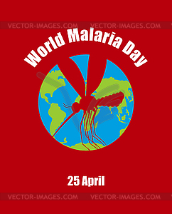 Всемирный день борьбы против малярии. Плакат для международной - векторное изображение