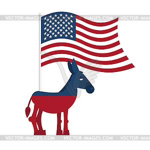 Donkey Democrat. Symbol of political party in - vector image