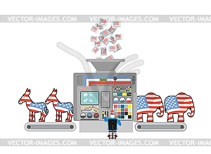 Factory elections in America. Uncle Sam says - color vector clipart