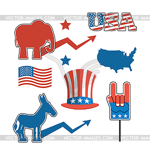 Set elections in America. Uncle Sam hat. American - vector image