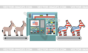 Democratic America factory. Donkey Democrat - vector clipart