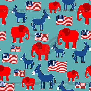 Elephant and Donkey seamless pattern. Texture for - vector clipart / vector image