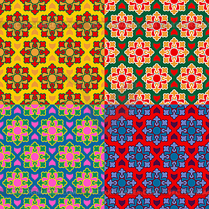 Arabic texture set. Ramadan seamless pattern. - vector clipart