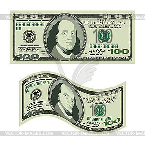 100 dollars. Money . US Cash. One hu - vector clipart / vector image