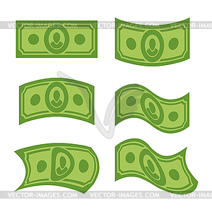 USA money. Set of dollars. Developing cash of - vector image