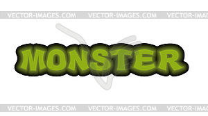 Monster typography. Scary green letters. Logo for - vector clipart / vector image