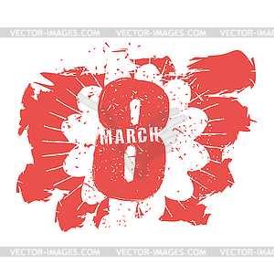 8 March symbol. Red emblem for international - vector clipart