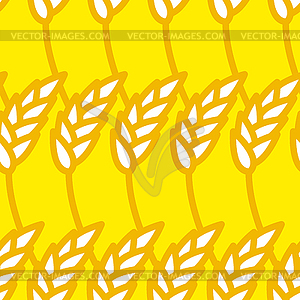 Golden grains seamless pattern. Yellow wheat - vector image