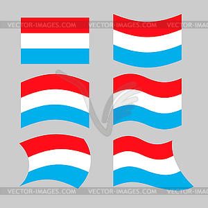 Luxembourg flag. Set flags grand duchy various - vector clipart / vector image