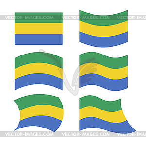 Gabon flag. Set of flags of Gabonese Republic in - vector image