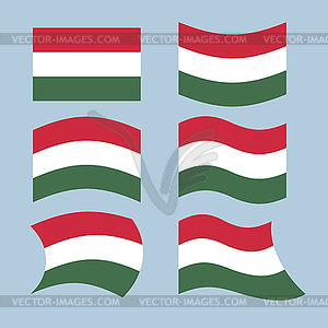 Hungary flag. Set of flags of Hungarian Republic - vector clip art