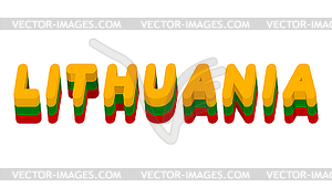 Lithuania typography. Text of Lithuanian flag. - vector clipart