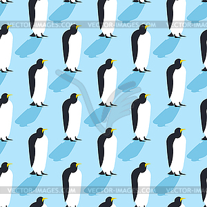 Penguins seamless pattern. Arctic animals texture. - vector clipart