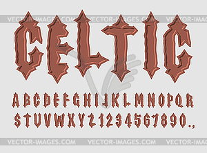 Celtic Schriftart Alte Alphabet Set Aus Buchstaben Und Vektorisierte Abbildung