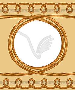 Rope rope. Curls and rings of rope. Thick braided - vector clipart