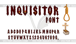 Inquisitor font. Ancient Gothic font. Font for - vector clipart