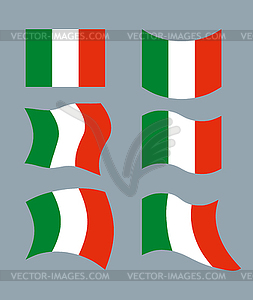 Italy Flag. Developing Italian flag. Set various - vector image