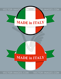 Made in Italy product logo. Map of Italy and - vector clip art