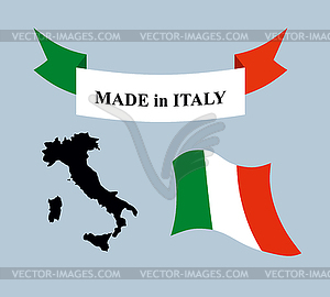 Set template for Italy. Map of Italy. Ribbon made i - vector clipart / vector image